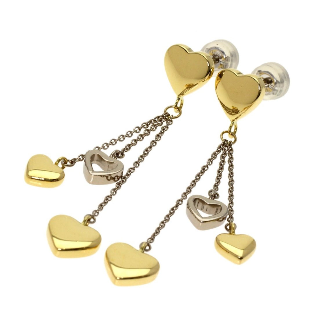 Tiffany & Co. Multi Heart Drop Earrings, 18K Yellow Gold/18KWG, Women's.: --- Catalog ---Category: SizeSize (HxWxD): 9.40mm x 8.00mm x 2.30mm / 0.37'' x 0.31'' x 0.09''Category: DesignType: Stud earringsGender: WomenMaterial: White gold (18K), Yellow gold (18K)Category: Gen