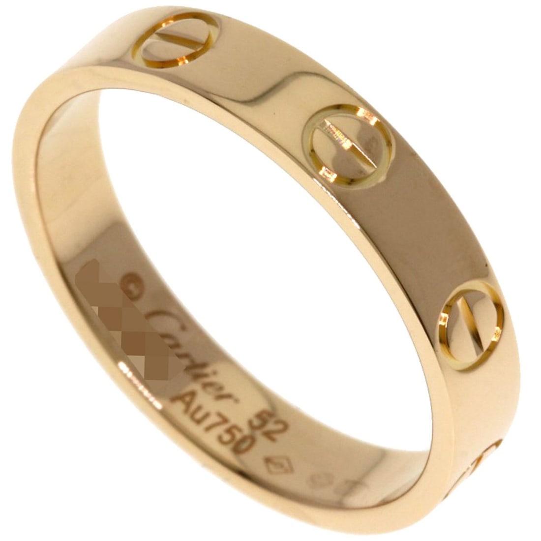Cartier Mini Love Ring #52, 18K Pink Gold, Women's Ring, CARTIER: --- Catalog ---Category: SizeJP Size: 12US Size: 6.5Category: DesignType: Band ringGender: WomenMaterial: Pink gold (18K)Category: GeneralBrand: Cartier--- Item List ---Section: ConditionRanking: Rank