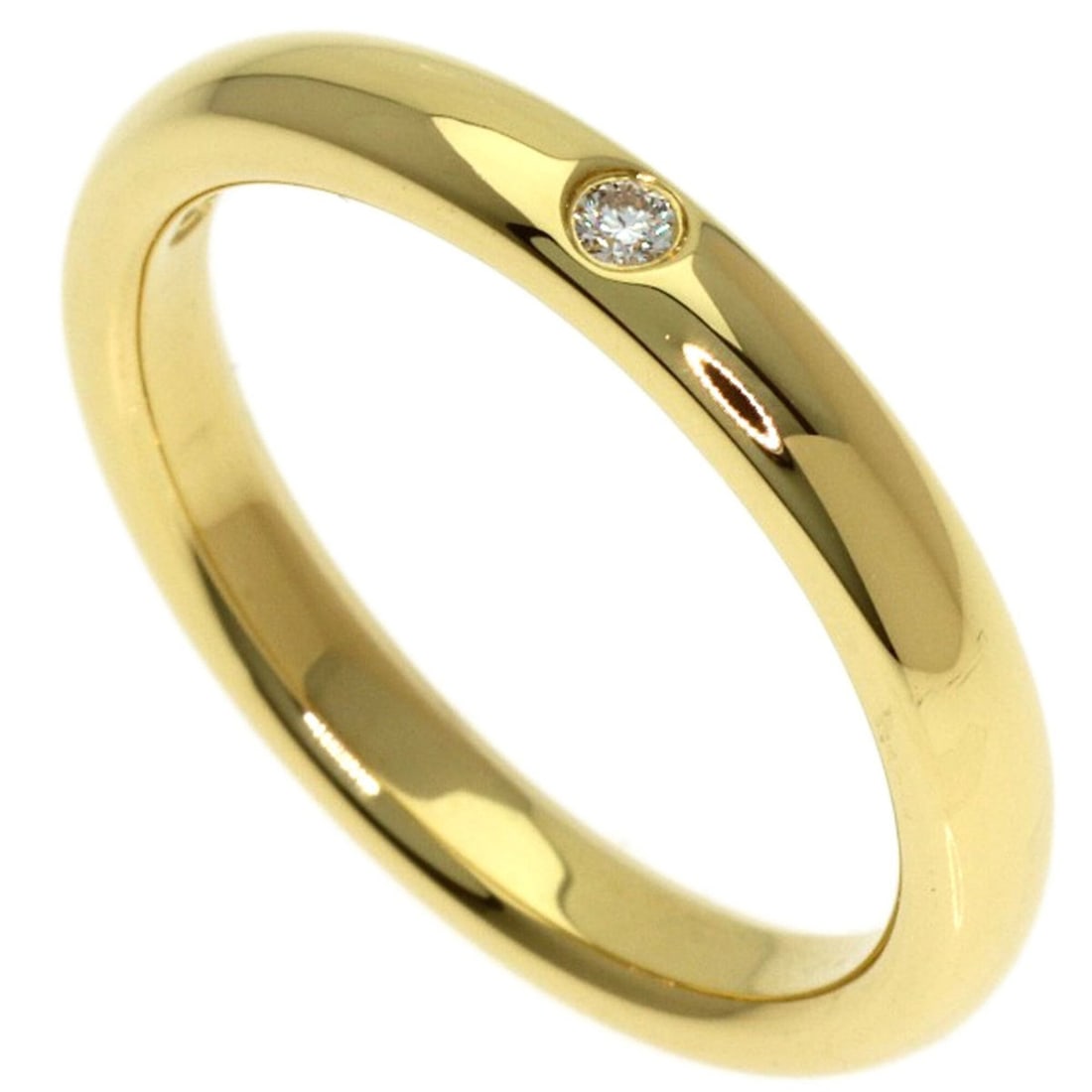 Tiffany & Co. Stacking Band 1P Diamond Ring, 18K Yellow Gold, Women's. (1 of 12)