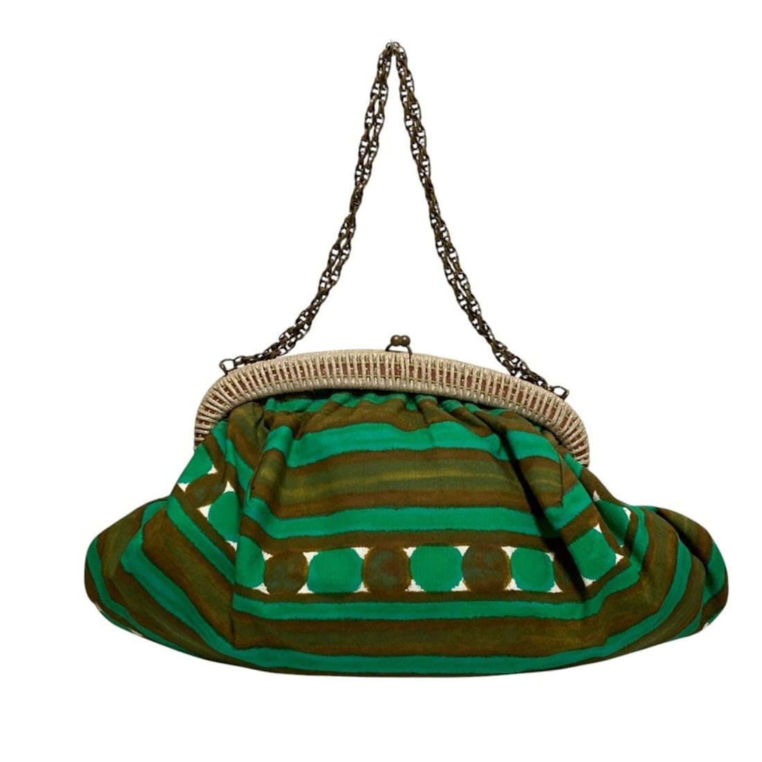 MARNI Chain Clasp One-Shoulder Bag, Green/Brown, Women's: --- Catalog ---Category: SizeSize (HxWxD): 24.5cm x 48cm x 23cm / 9.64'' x 18.89'' x 9.05''Category: DesignType: Shoulder bagColor: Brown, Green, YellowGender: WomenCategory: GeneralBrand: Marni--- It