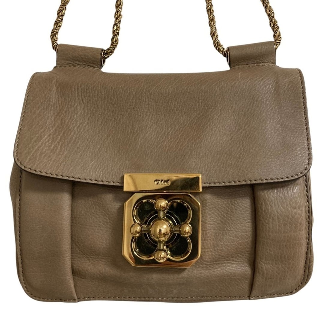 Chloé Chloe Elsie Leather Chain Shoulder Bag 041057 Greige (Women's): --- Catalog ---Category: SizeSize (HxWxD): 17cm x 19cm x 7.5cm / 6.69'' x 7.48'' x 2.95''Category: DesignType: Shoulder bagColor: GrayishGender: WomenMaterial: Leather Category: GeneralBrand: Chloé--