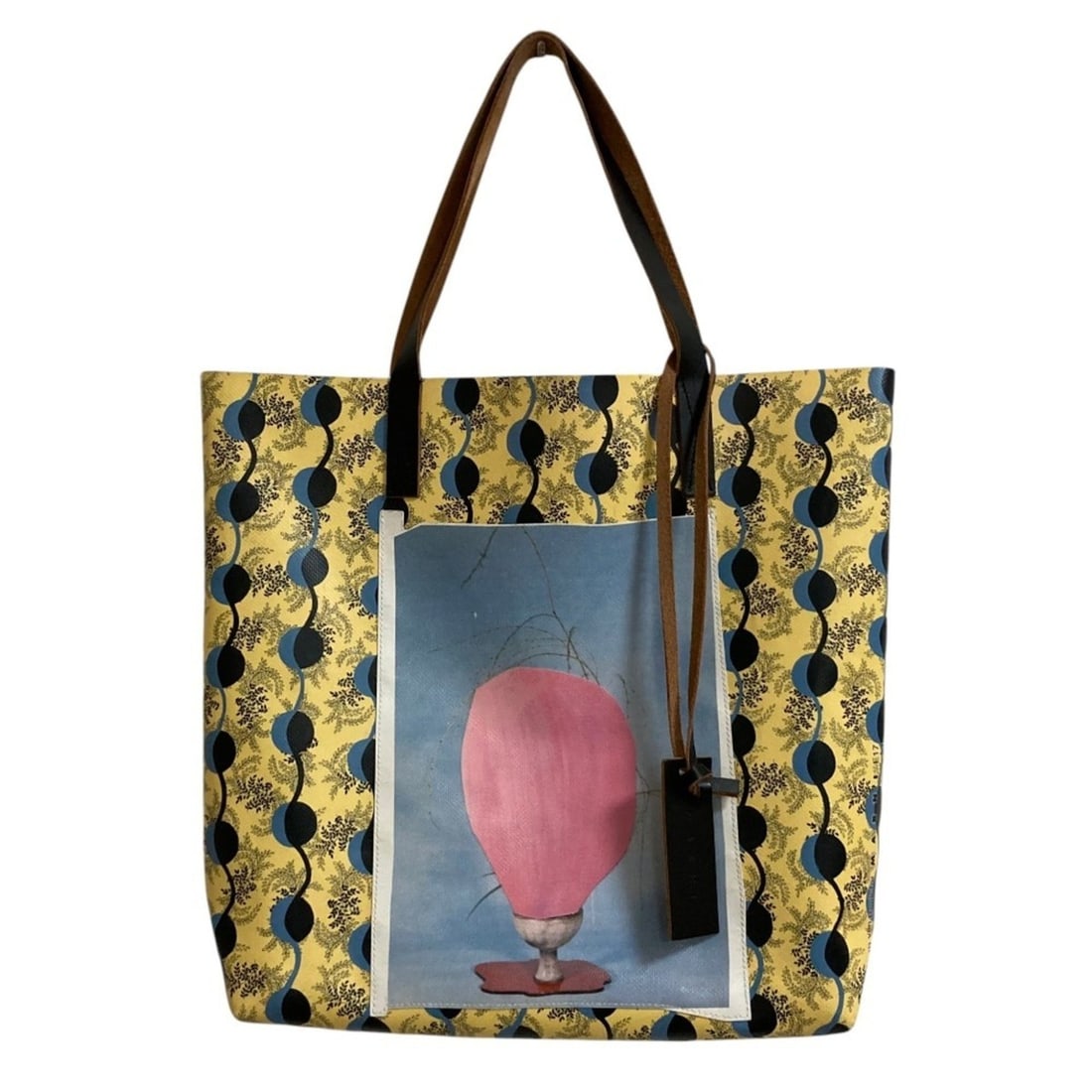 MARNI × Ruth van Beek Collaboration Shopping Tote Bag (Yellow) - Women's: --- Catalog ---Category: SizeSize (HxWxD): 37cm x 42cm x 8.5cm / 14.56'' x 16.53'' x 3.34''Category: DesignColor: YellowGender: WomenMaterial: PVC Category: GeneralBrand: Marni--- Item List ---Section