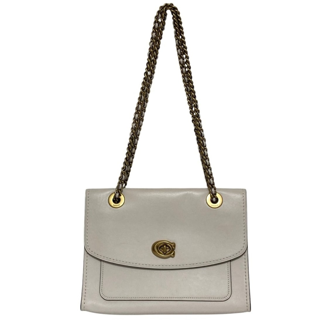 COACH Coach Parker Chain Shoulder Bag 26852 White Women's: --- Catalog ---Category: SizeSize (HxWxD): 19cm x 26cm x 10cm / 7.48'' x 10.23'' x 3.93''Category: DesignType: Shoulder bagColor: WhiteGender: WomenMaterial: Leather Category: GeneralBrand: Coach--- I