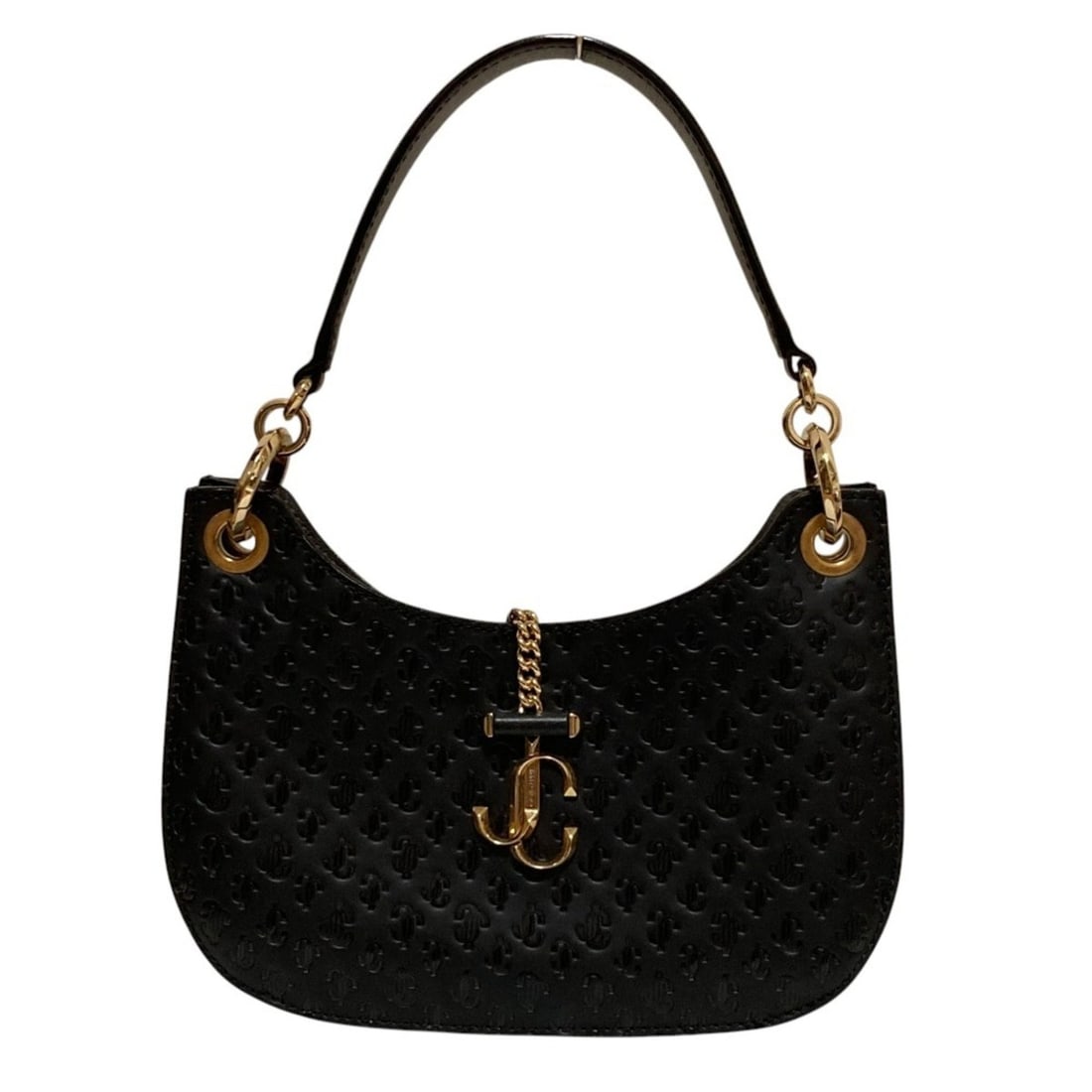 JIMMY CHOO Varenne Hobo JC Logo Leather Handbag, Black, Women's: --- Catalog ---Category: SizeSize (HxWxD): 14cm x 25cm x 6cm / 5.51'' x 9.84'' x 2.36''Category: DesignType: HandbagColor: BlackGender: WomenMaterial: Leather Category: GeneralBrand: Jimmy Choo--- Ite