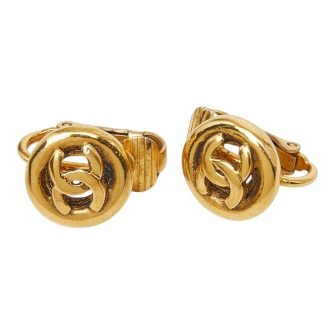 Chanel Coco Mark Round Motif Earrings Ear Clip Gold Plated Women's CHANEL: --- Catalog ---Category: SizeSize (HxWxD): 17.10mm x 12.10mm / 0.67'' x 0.48''Category: DesignType: Clip earringsColor: GoldGender: WomenCategory: GeneralBrand: Chanel--- Item List ---Section: Conditi