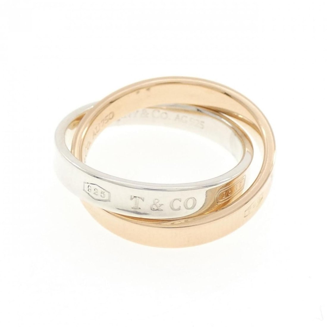 Tiffany & Co. 1837 Interlocking Circle Ring: --- Catalog ---Category: SizeJP Size: 11.0US Size: 6Category: DesignType: Band ringGender: WomenMaterial: Pink gold (18K), Silver 925Category: GeneralMPN: 73129591Brand: Tiffany--- Item List