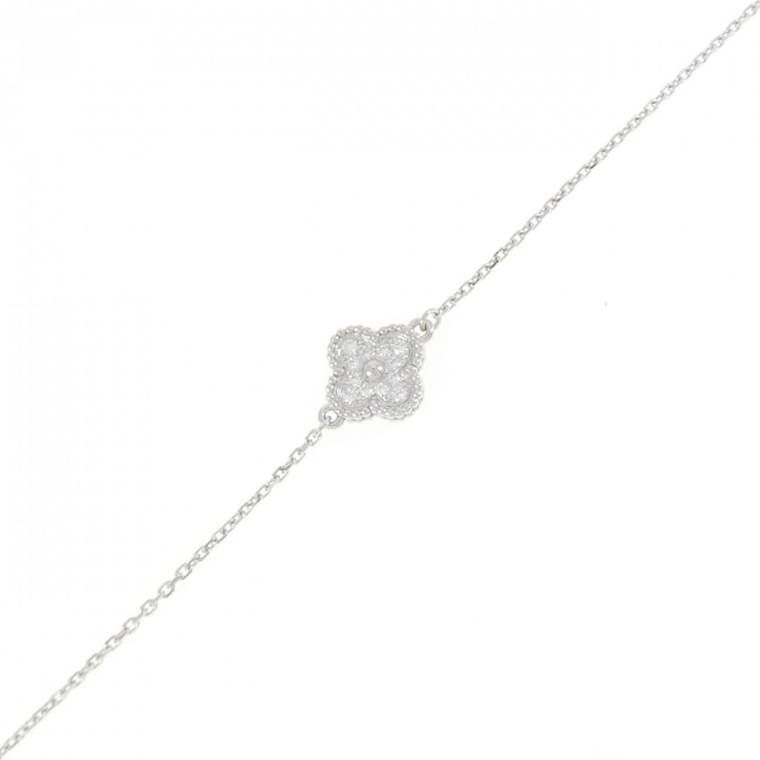 Van Cleef & Arpels Sweet Alhambra Bracelet: --- Catalog ---Category: SizeLength: 19cm - 20.5cm / 7.48'' - 8.07''Category: DesignType: Charm braceletStone: DiamondGender: WomenMaterial: White gold (18K)Category: GeneralBrand: Van Cleef &