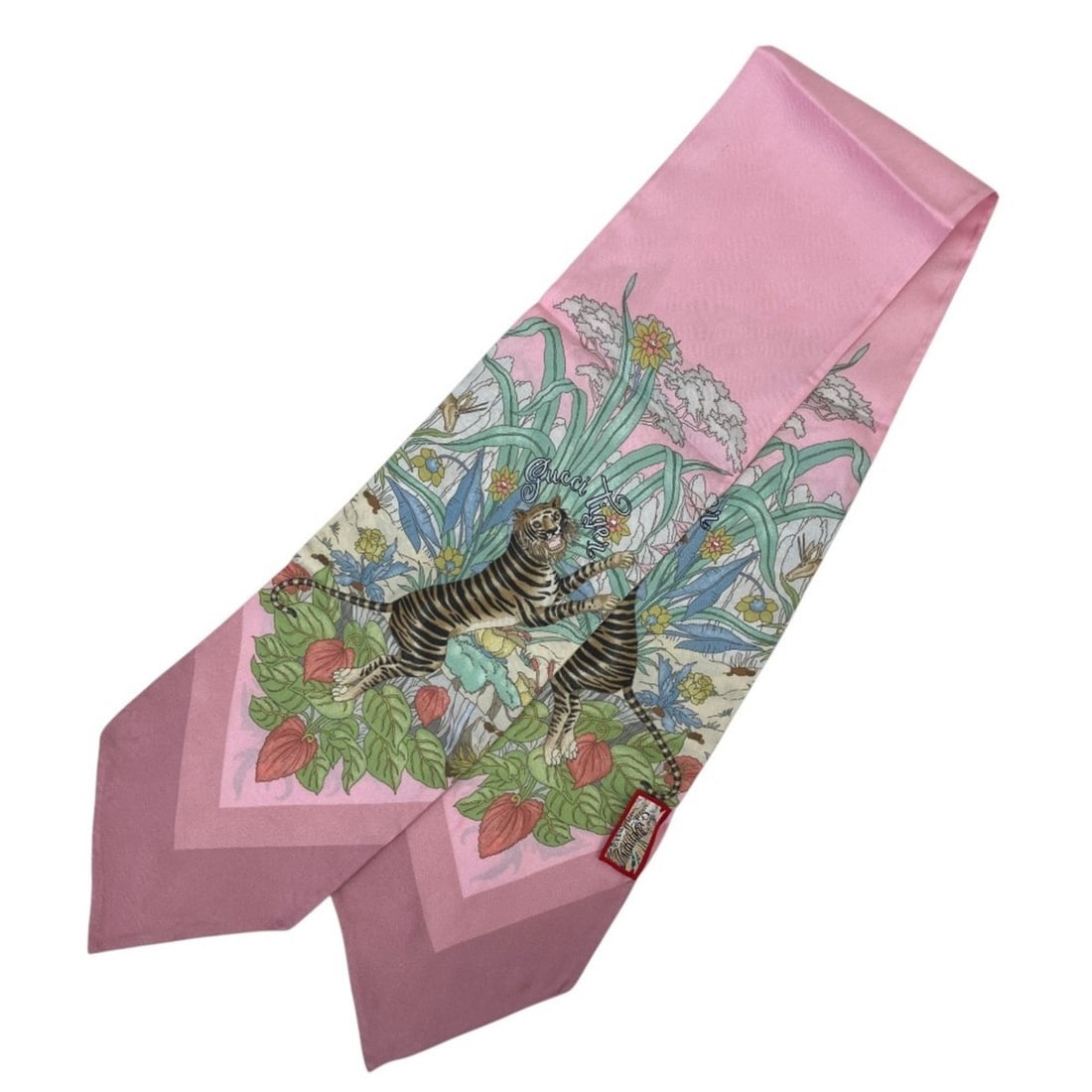 GUCCI Gucci Tiger Ribbon Scarf Pink Women's: --- Catalog ---Category: SizeSize (LxW): 1.23m x 14.5cm / 48.42'' x 5.7''Category: DesignType: ScarfColor: PinkGender: WomenCategory: GeneralBrand: Gucci--- Item List ---Section: ConditionRanking: