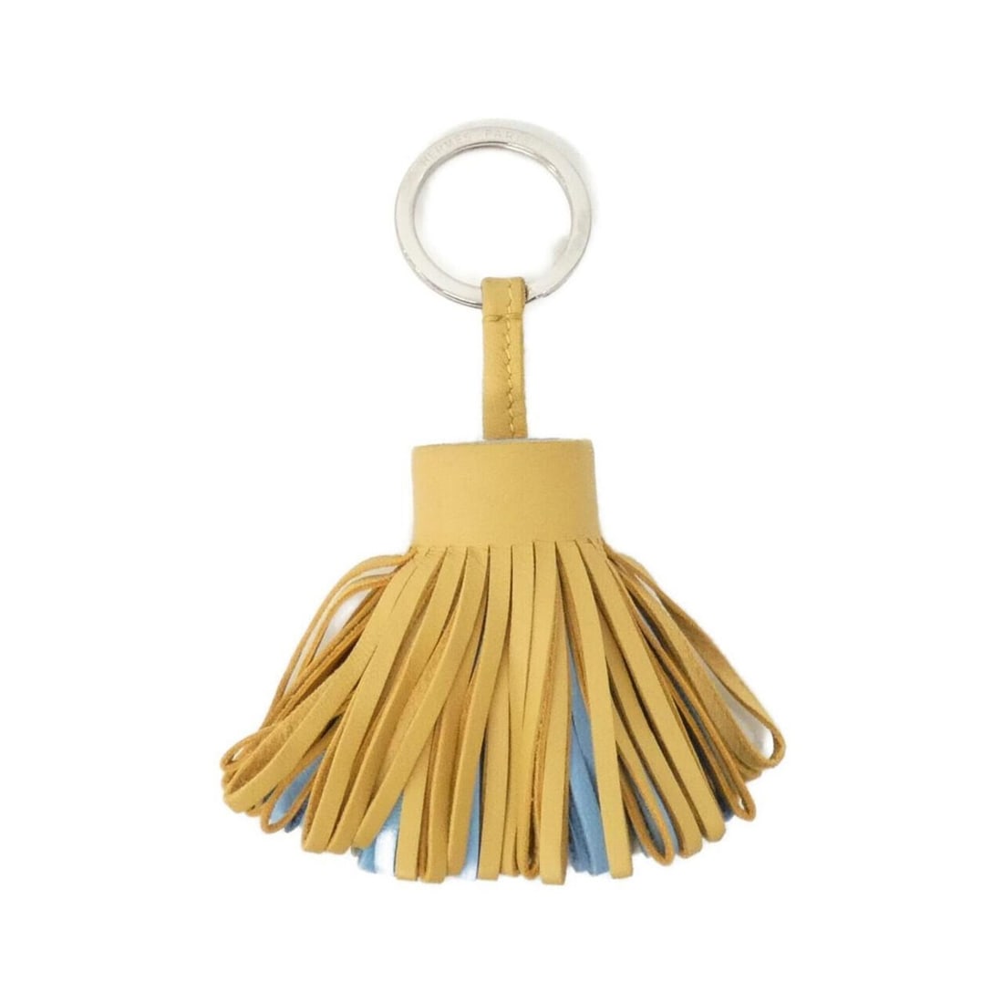 Hermes Carmen Tricolor 079018CJ Keyring: --- Catalog ---Category: DesignType: KeyringColor: Silver, YellowGender: Women,MenMaterial: Agneau MiloCategory: GeneralMPN: 079018CJBrand: Hermes--- Item List ---Section: ConditionRanking: Rank A