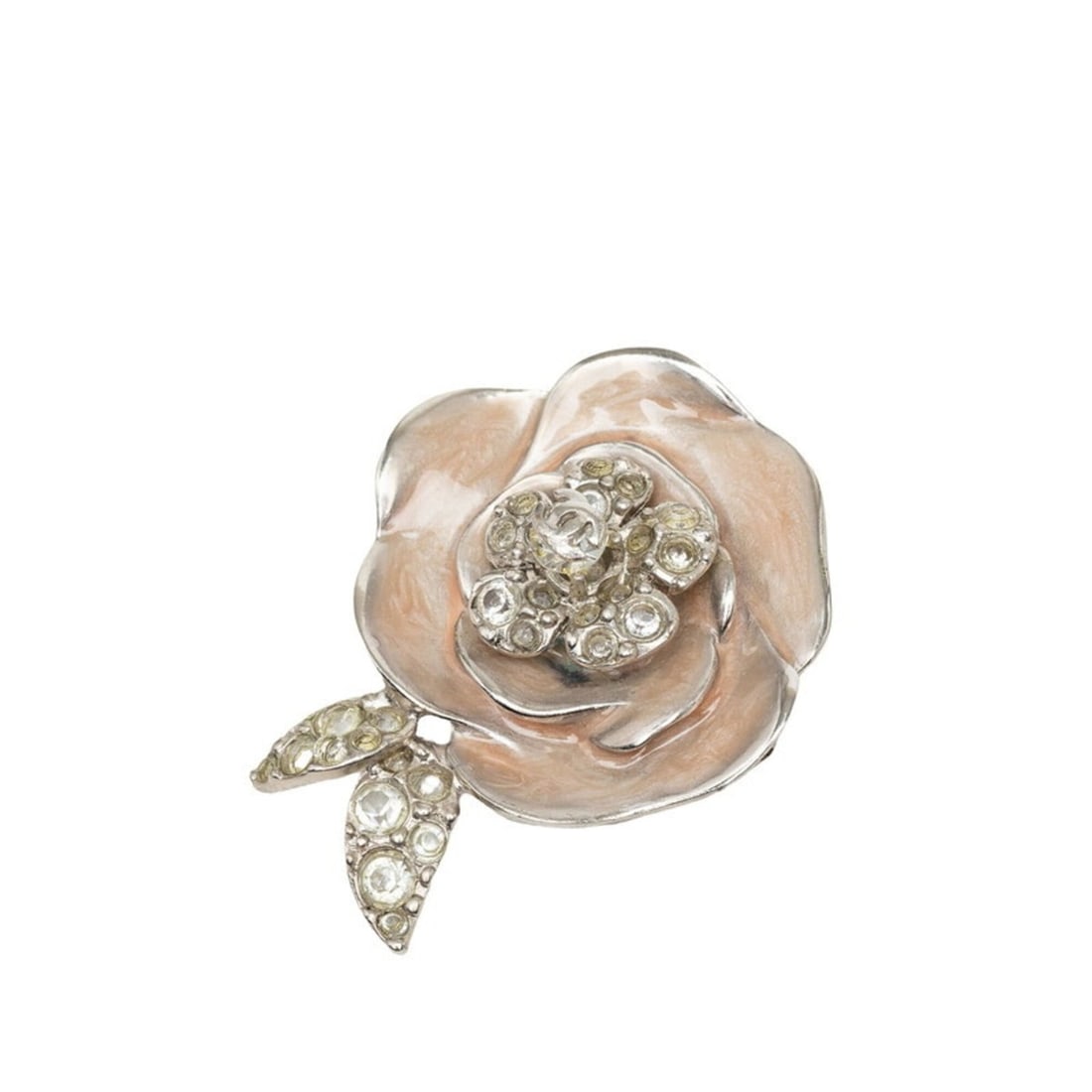 Chanel Coco Mark Camellia Brooch 04P Silver Beige Metal Rhinestone Women's CHANEL: --- Catalog ---Category: SizeSize (HxWxD): 4.6cm x 3.7cm / 1.81'' x 1.45''Category: DesignType: BroochColor: Beige, SilverStone: RhinestoneGender: WomenMaterial: MetalCategory: GeneralLine: CamelliaBr