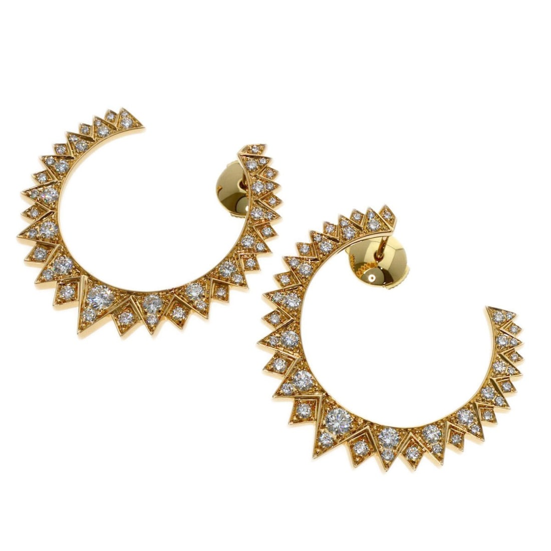 Piaget Sunlight Diamond Earrings, 18K Pink Gold, Women's.: --- Catalog ---Category: SizeWeight: 10.3g / 0.36oz.Size (HxWxD): 29.80mm x 32.00mm / 1.17'' x 1.26''Category: DesignType: Half hoop earringsColor: PinkMetal: GoldStone: DiamondGender: WomenMetal Puri