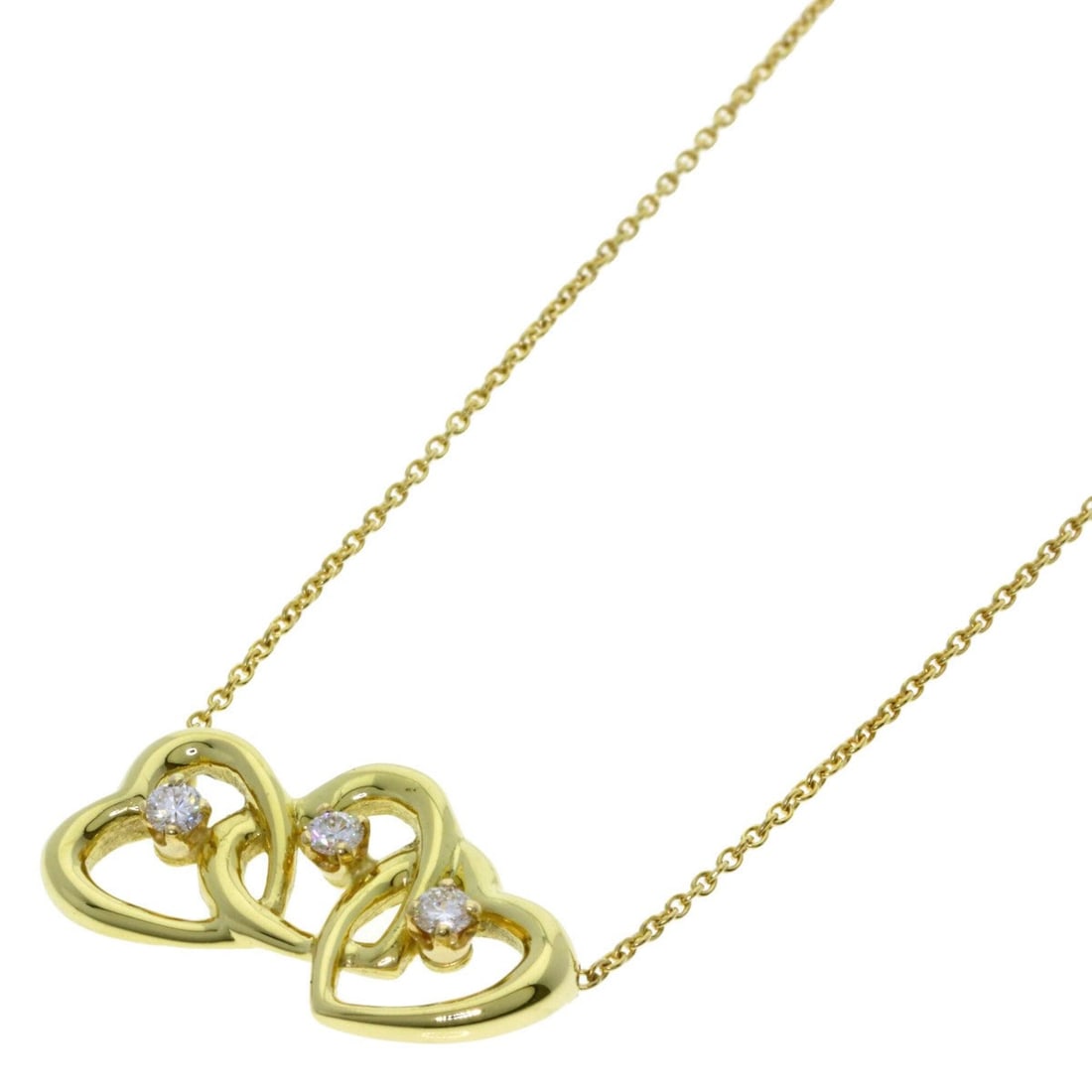 Tiffany & Co. Triple Heart 3-Diamond Necklace, 18K Yellow Gold, Women's.: --- Catalog ---Category: SizeWeight: 4.1g / 0.14oz.Pendant Size: 12.6mm x 23mm / 0.49'' x 0.9''Neck Circumference: 40 cm / 15.74''Category: DesignColor: YellowMetal: GoldStone: DiamondGender: WomenMet