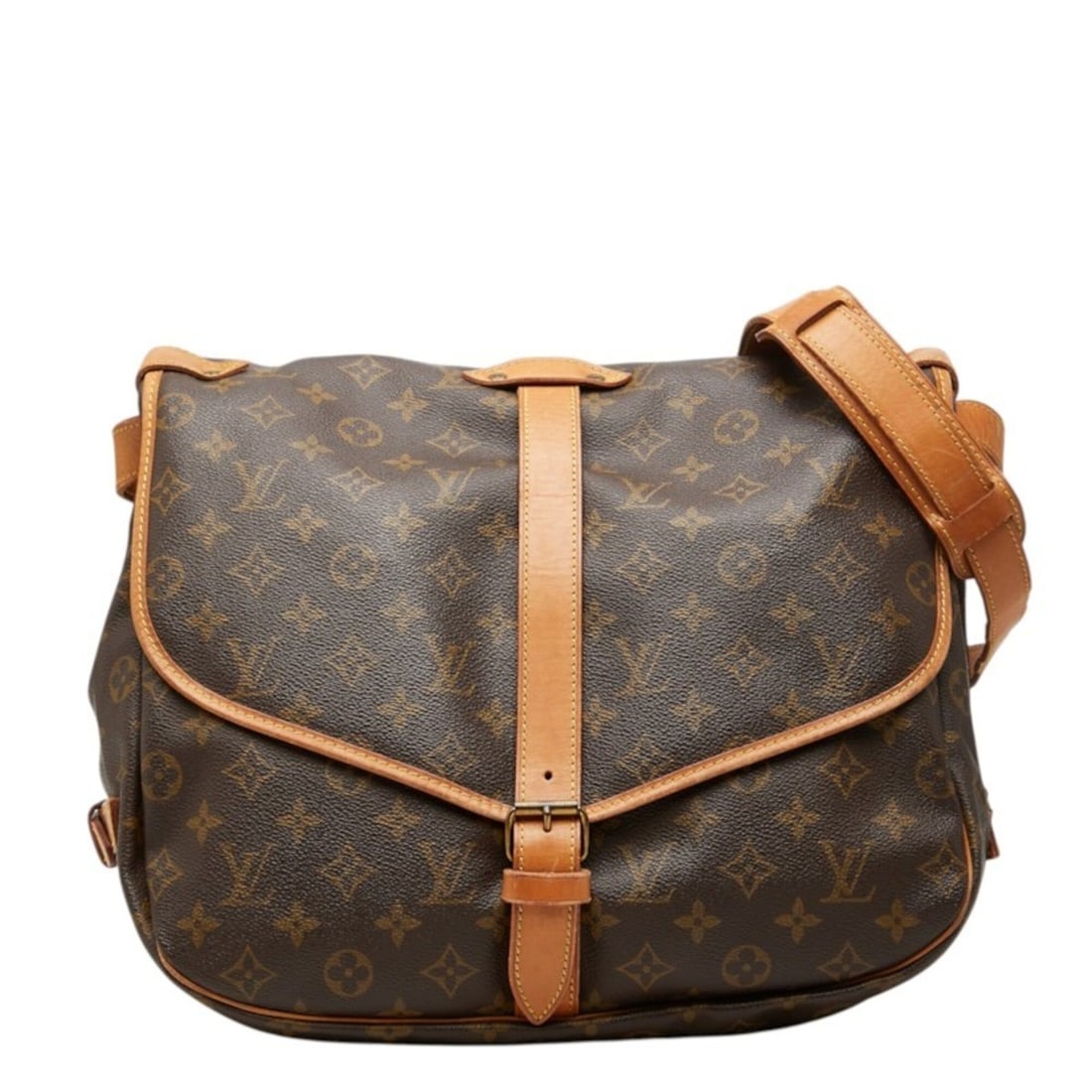 Louis Vuitton Monogram Saumur 35 Crossbody Shoulder Bag M42254 Brown Leather Women's LOUIS VUITTON (1 of 13)