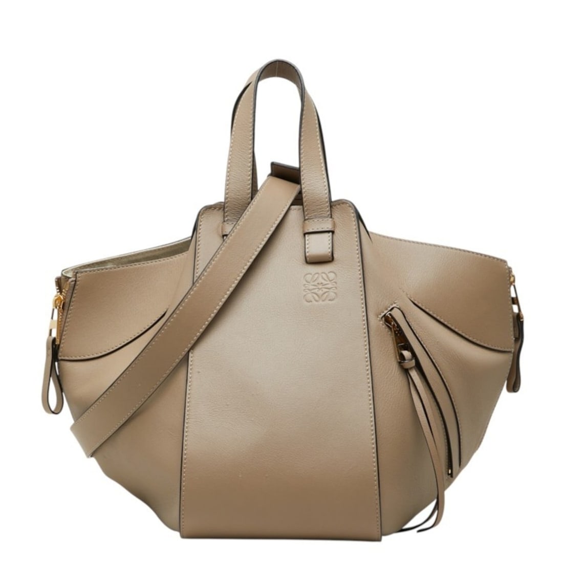 Loewe Hammock Small Hamburg Shoulder Bag, 2-Way, Beige Leather, Women's (1 of 17)