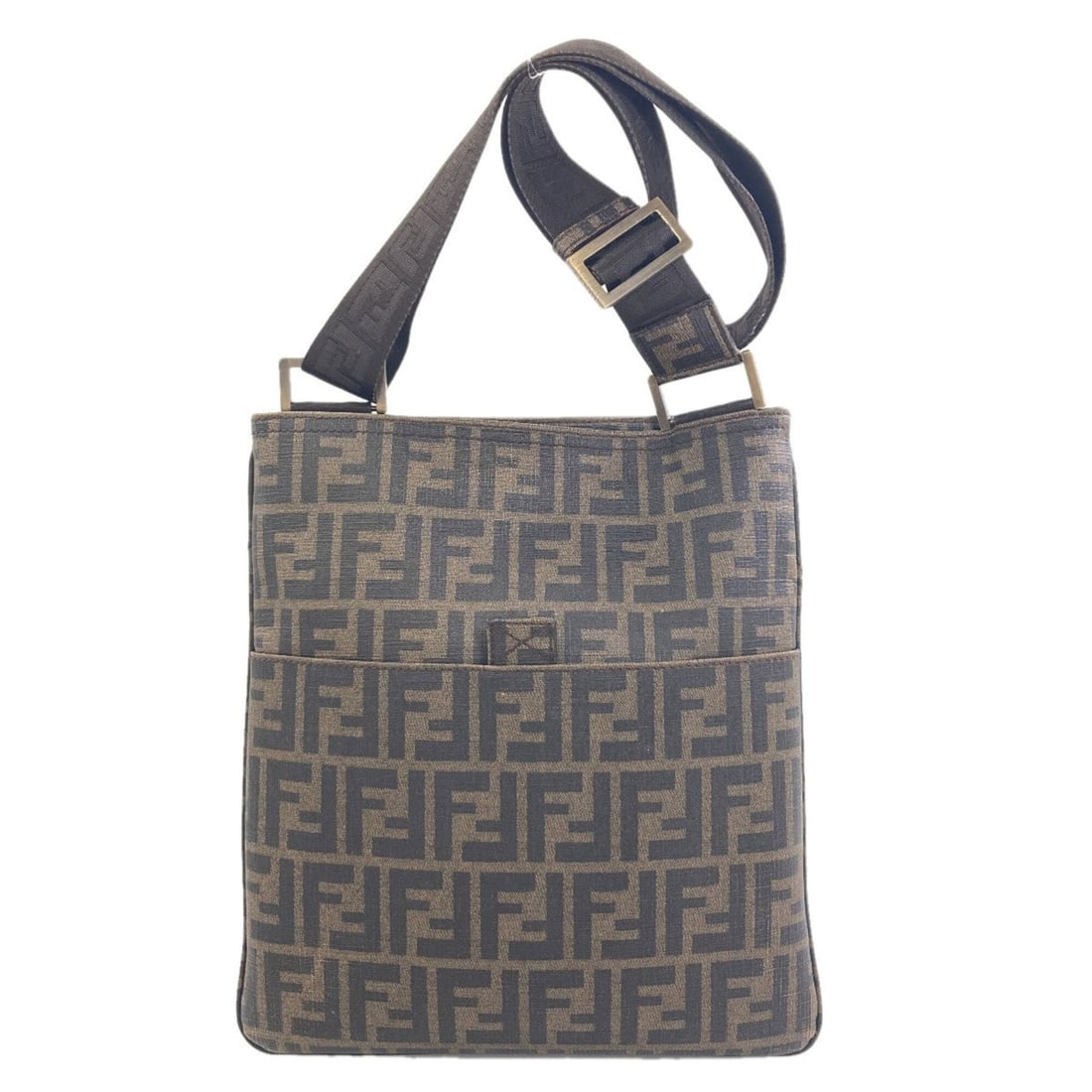 Fendi Zucca pattern shoulder bag, PVC, women's.: --- Catalog ---Category: SizeSize (HxWxD): 31cm x 27cm x 1cm / 12.2'' x 10.62'' x 0.39''Category: DesignType: Shoulder bagColor: BrownGender: WomenMaterial: Zucca Category: GeneralBrand: Fendi--- Item
