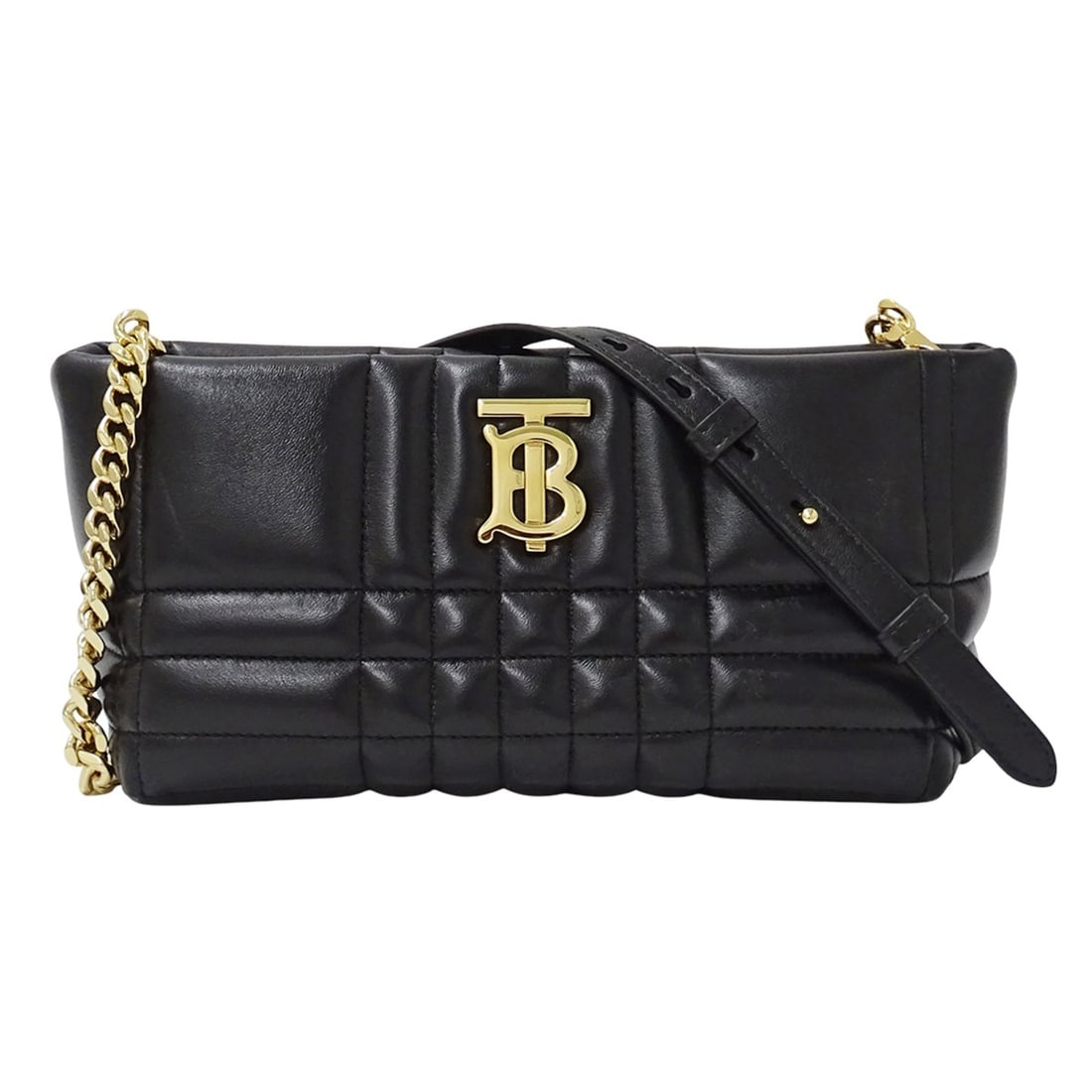 Burberry handbag for women, brand name shoulder bag, leather, black, quilted, mini bag. (1 of 13)