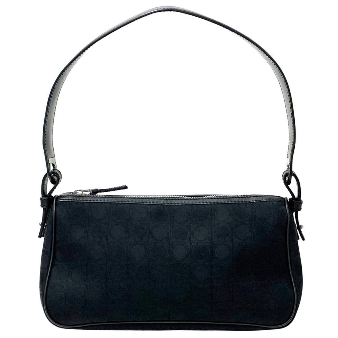 Salvatore Ferragamo Ferragamo handbag for women, brand name, shoulder bag, canvas, black, Gancini: --- Catalog ---Category: SizeSize (HxWxD): 13cm x 23.5cm x 9cm / 5.11'' x 9.25'' x 3.54''Category: DesignType: Handbag, Shoulder bagColor: BlackGender: WomenMaterial: Canvas Category: GeneralBrand: Sa