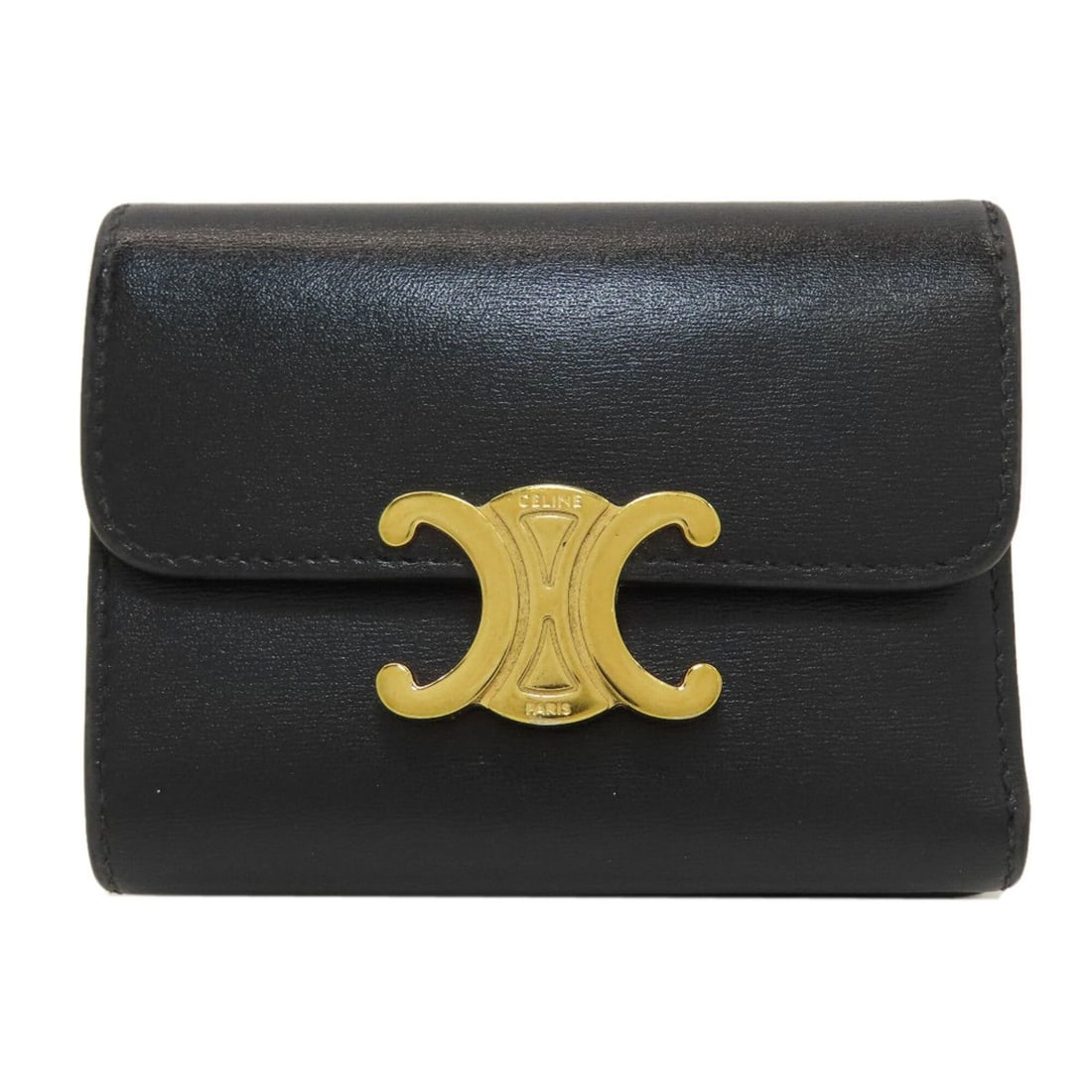Celine Triomphe Compact Wallet with Coin Purse, Tri-fold Wallet, Calfskin, Women's CELINE (1 of 18)