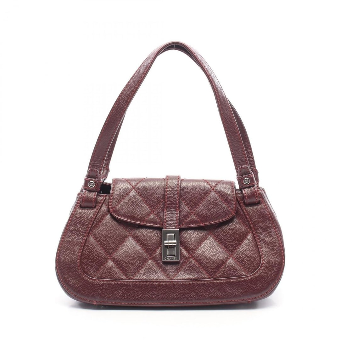 Chanel 2.55 Matelassé Handbag, Caviar Leather (Grained Calfskin), Women's, Bordeaux Color: --- Catalog ---Category: SizeSize (HxWxD): 16cm x 28cm x 13cm / 6.29'' x 11.02'' x 5.11''Category: DesignType: HandbagColor: BordeauxGender: WomenMaterial: Grained Calfskin Hardware Color: GoldCategor