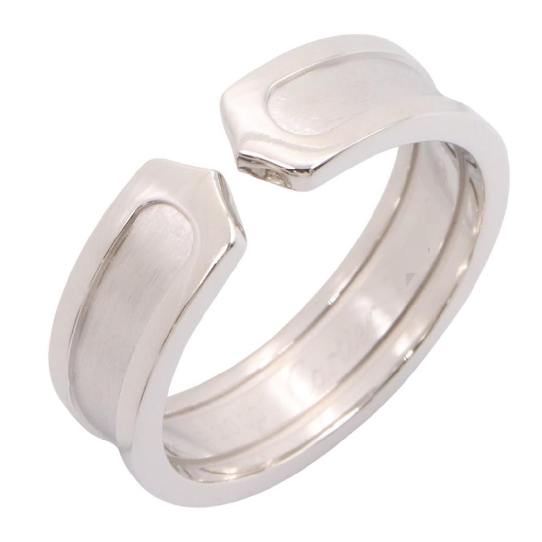 Cartier C2 Ring, 18K White Gold (18KWG), Silver Tone, for Men and Women. (1 of 11)