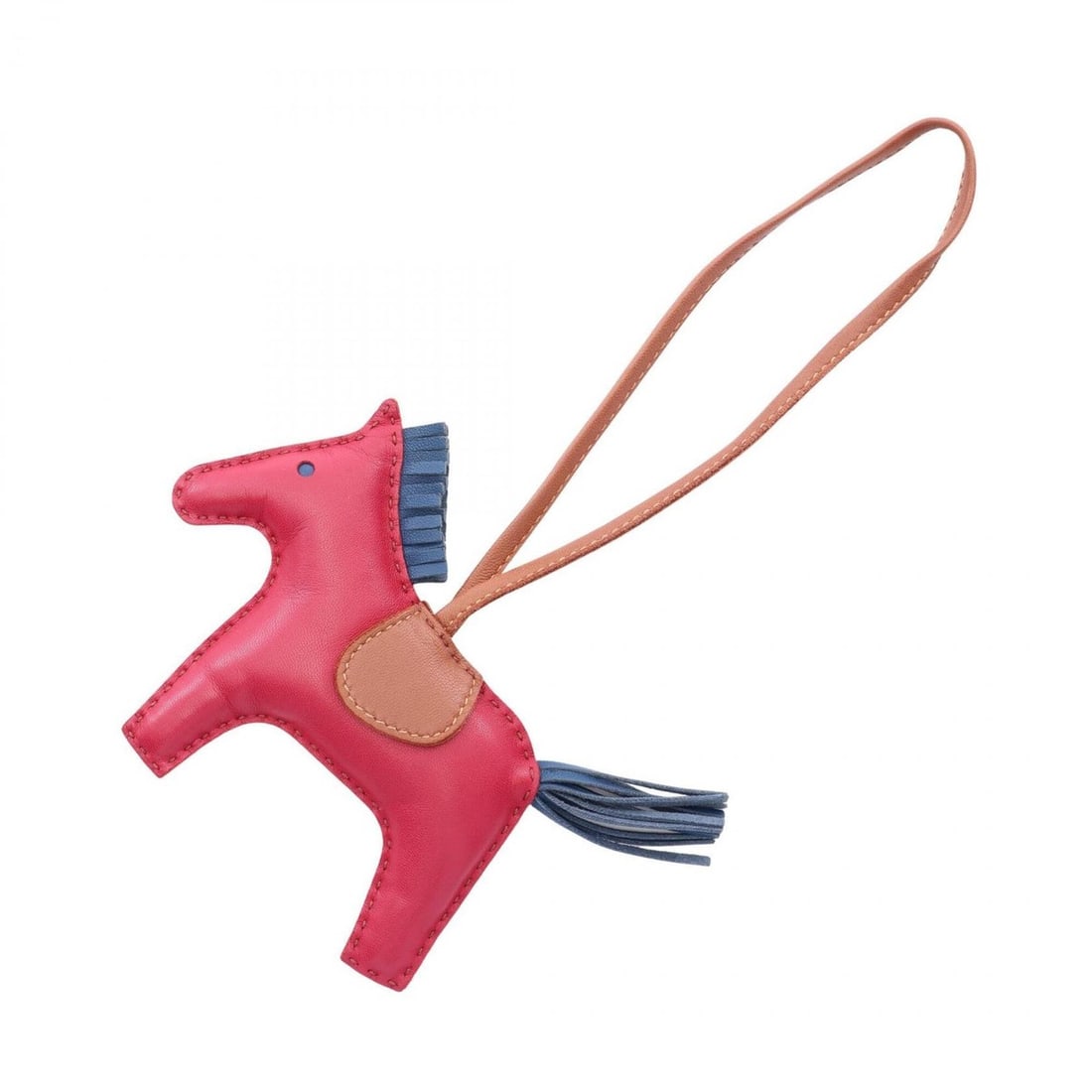 Hermes Rodeo MM Ruby Bleu de Malte Fauve Charm Accessory Agneau Milo Women's Pink Blue Brown (1 of 10)