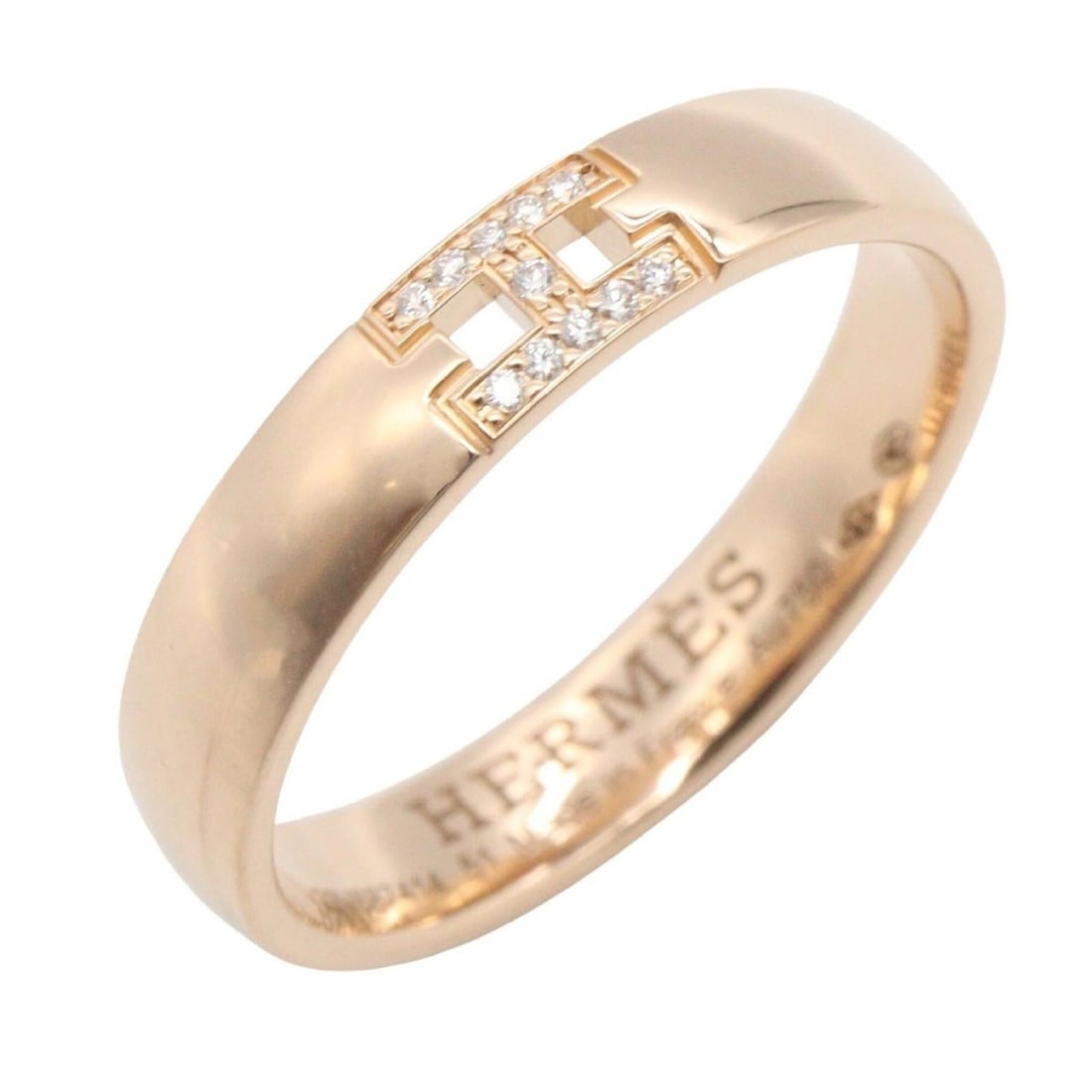 Hermes Hercules Ring, Diamond 18KPG (Pink Gold), Women's, Gold Tone, Clear H119850B 00047: --- Catalog ---Category: SizeJP Size: 10US Size: 5.5Category: DesignType: Band ringColor: Clear, GoldStone: DiamondGender: WomenMaterial: Pink gold (18K)Category: GeneralMPN: H119850B 00047Brand: Herm
