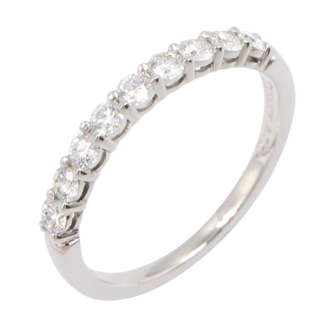 Tiffany & Co. Forever Band Diamond Ring - Platinum (Pt950) Women's Silver/Clear Tone: --- Catalog ---Category: SizeWidth: 1.3mm / 0.05''Weight: 2.2g / 0.07oz.JP Size: 7US Size: 4Category: DesignType: Band ringColor: SilverStone: DiamondGender: WomenMaterial: Platinum 950Category: Gener