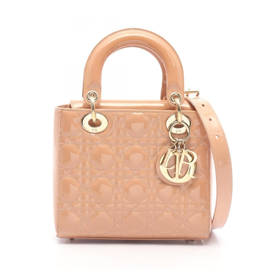 Christian Dior Dior Lady Small 2-Way Handbag, Patent Leather, Women's, Pink: --- Catalog ---Category: SizeSize (HxWxD): 17cm x 20cm x 8cm / 6.69'' x 7.87'' x 3.14''Strap Length: 108cm - 118cm / 42.51'' - 46.45''Handle Length: 30cm / 11.81''Category: DesignType: HandbagColor: P