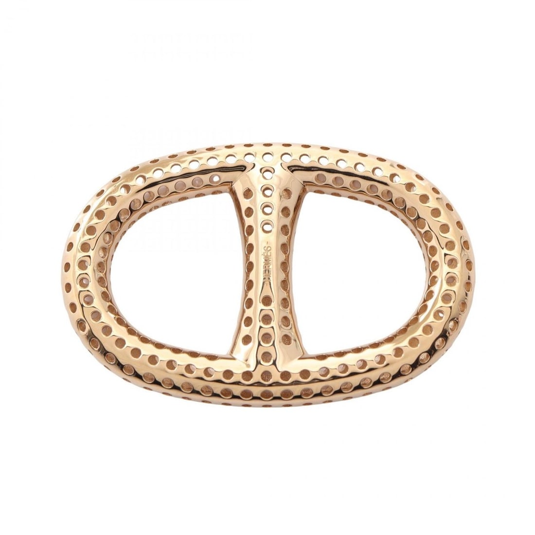 Hermes Chaine d'Ancre Perforé Scarf Ring Accessory, Gold Tone, Women's: --- Catalog ---Category: DesignType: Scarf ringColor: GoldGender: WomenCategory: GeneralBrand: HermesCategory: Physical PropertiesSize (HxWxD): 5.5cm x 3.5cm / 2.16'' x 1.37''--- Item List ---Section: