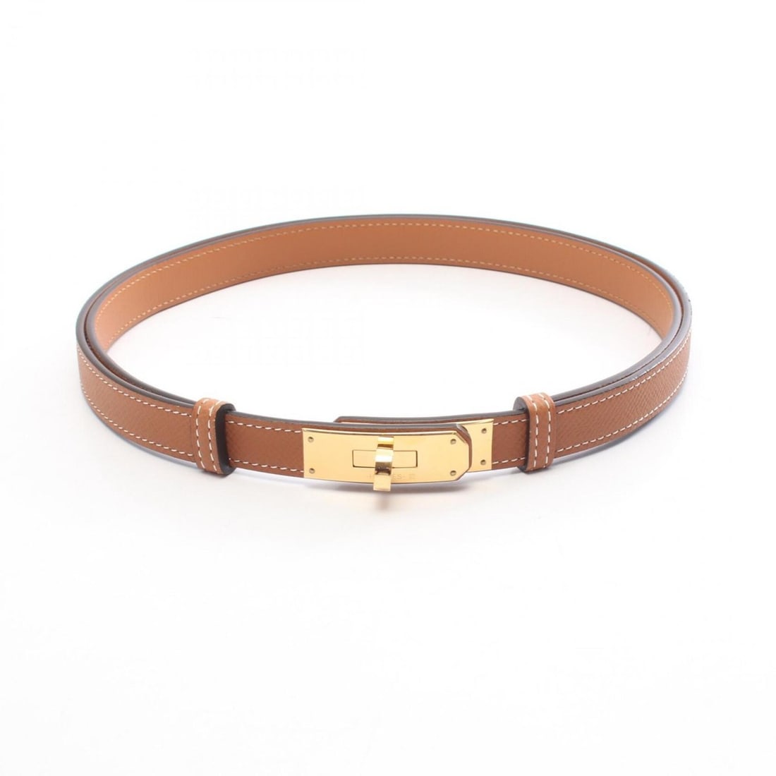 Hermes Kelly Belt, Gold, Veau Epsom Leather, Women's, Brown Tones (1 of 13)