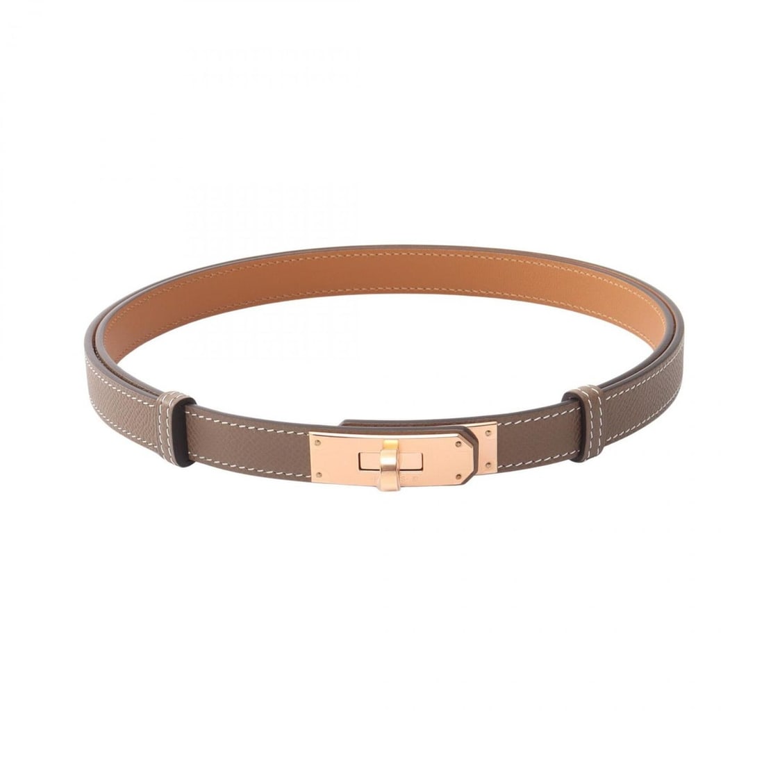 Hermes Kelly Belt, Etoupe, Veau Epsom Leather, Women's, Gray (GCY080FB) (1 of 10)