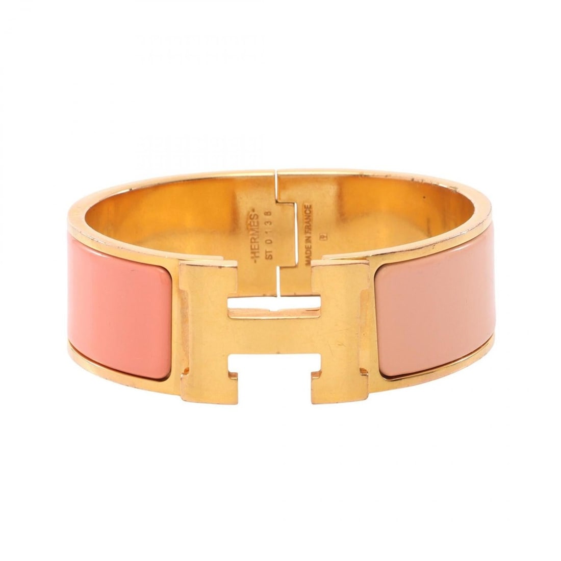 Hermes HERMES Clic Clac GM Bangle Accessory GP (Gold Plated) Enamel Women's Gold Tone Pink (1 of 10)