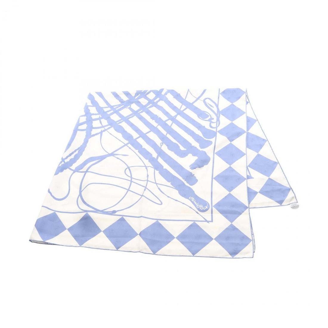 Hermes Carre Geant 140 Fouets et Badines Tattoo Scarf Muffler Silk Women's Blue/White: --- Catalog ---Category: SizeSize (LxW): 1.36m x 1.36m / 53.54'' x 53.54''Category: DesignType: ScarfColor: Blue, WhiteGender: WomenMaterial: Silk Category: GeneralBrand: Hermes--- Item List ---Sectio