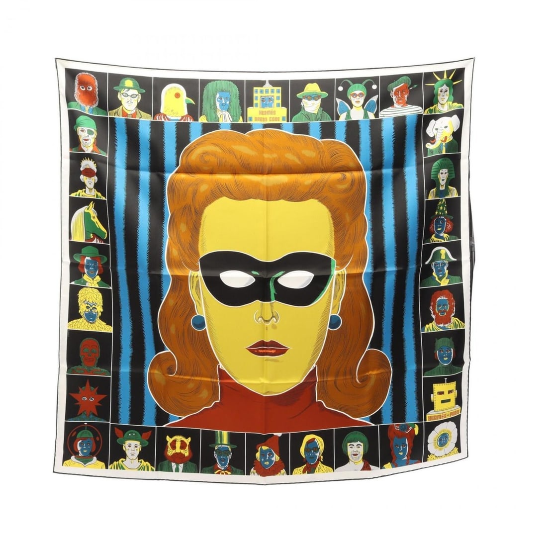 Hermes Carre 90 Double Face DRESS CODE Scarf Muffler Silk Women's Black Multicolor: --- Catalog ---Category: SizeSize (LxW): 89cm x 89cm / 35.03'' x 35.03''Category: DesignType: ScarfColor: Black, Multi-colorGender: WomenMaterial: Silk Category: GeneralBrand: Hermes--- Item List ---S