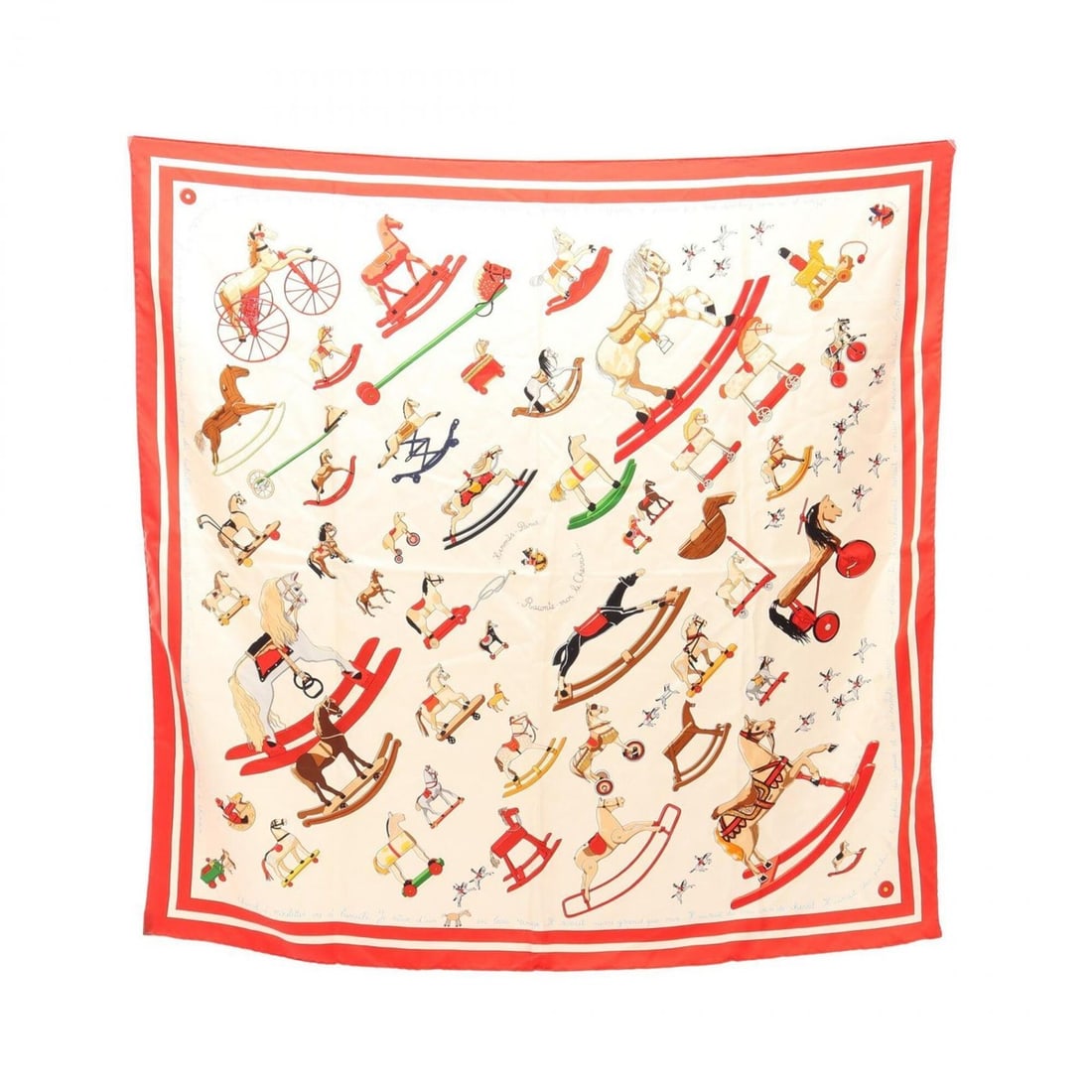 Hermes Carre 90 Raconte moi Le Cheval Scarf/Muffler, Silk, Women's, White/Red: --- Catalog ---Category: SizeSize (LxW): 89cm x 89cm / 35.03'' x 35.03''Category: DesignType: ScarfColor: Red color, WhiteGender: WomenMaterial: Silk Category: GeneralBrand: Hermes--- Item List ---Sec