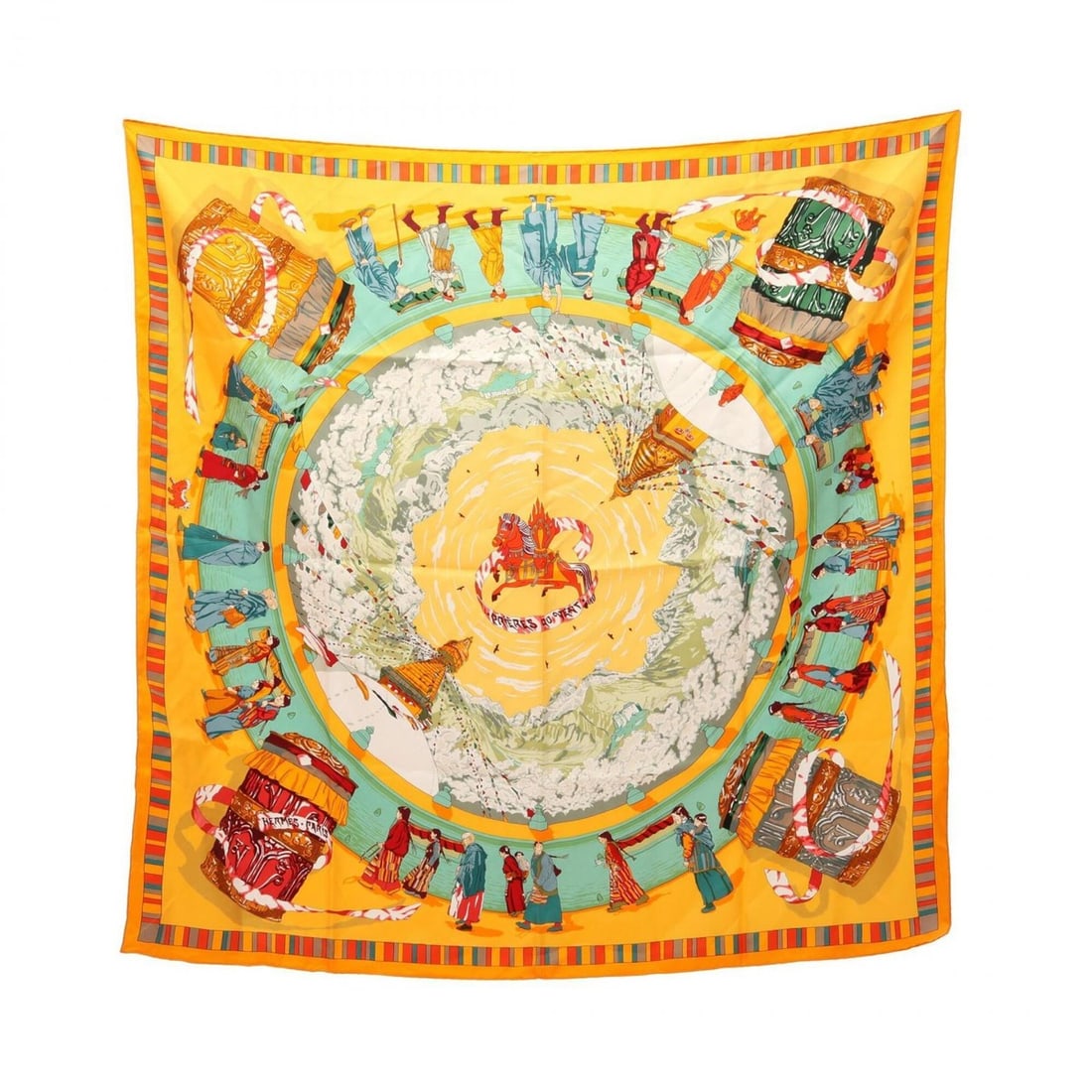 Hermes Carre 90 PRIERES AU VENT Scarf/Muffler, Silk, Women's, Orange/Multicolor: --- Catalog ---Category: SizeSize (LxW): 89cm x 89cm / 35.03'' x 35.03''Category: DesignType: ScarfColor: Multi-color, OrangeGender: WomenMaterial: Silk Category: GeneralBrand: Hermes--- Item List ---