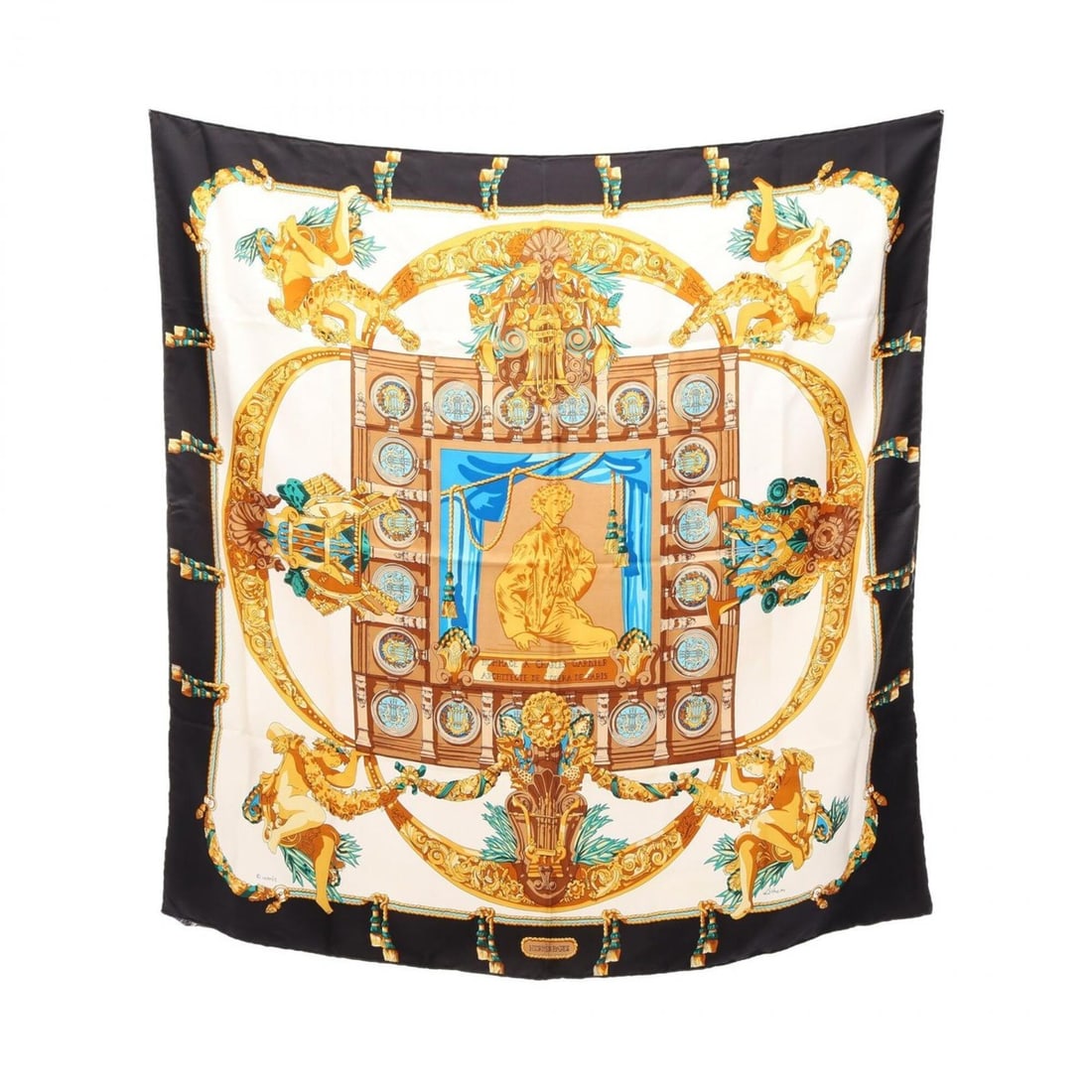 Hermes Carre 90 Hommage A Charles Garnier Scarf/Muffler, Silk, Women's, Black/Brown/Multicolor: --- Catalog ---Category: SizeSize (LxW): 89cm x 89cm / 35.03'' x 35.03''Category: DesignType: ScarfColor: Black, Brown, Multi-colorGender: WomenMaterial: Silk Category: GeneralBrand: Hermes--- Item Li