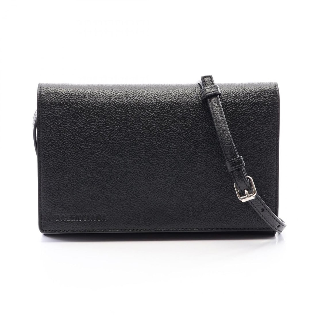 Balenciaga logo shoulder bag/handbag, leather, women's, black, 674892 (1 of 10)