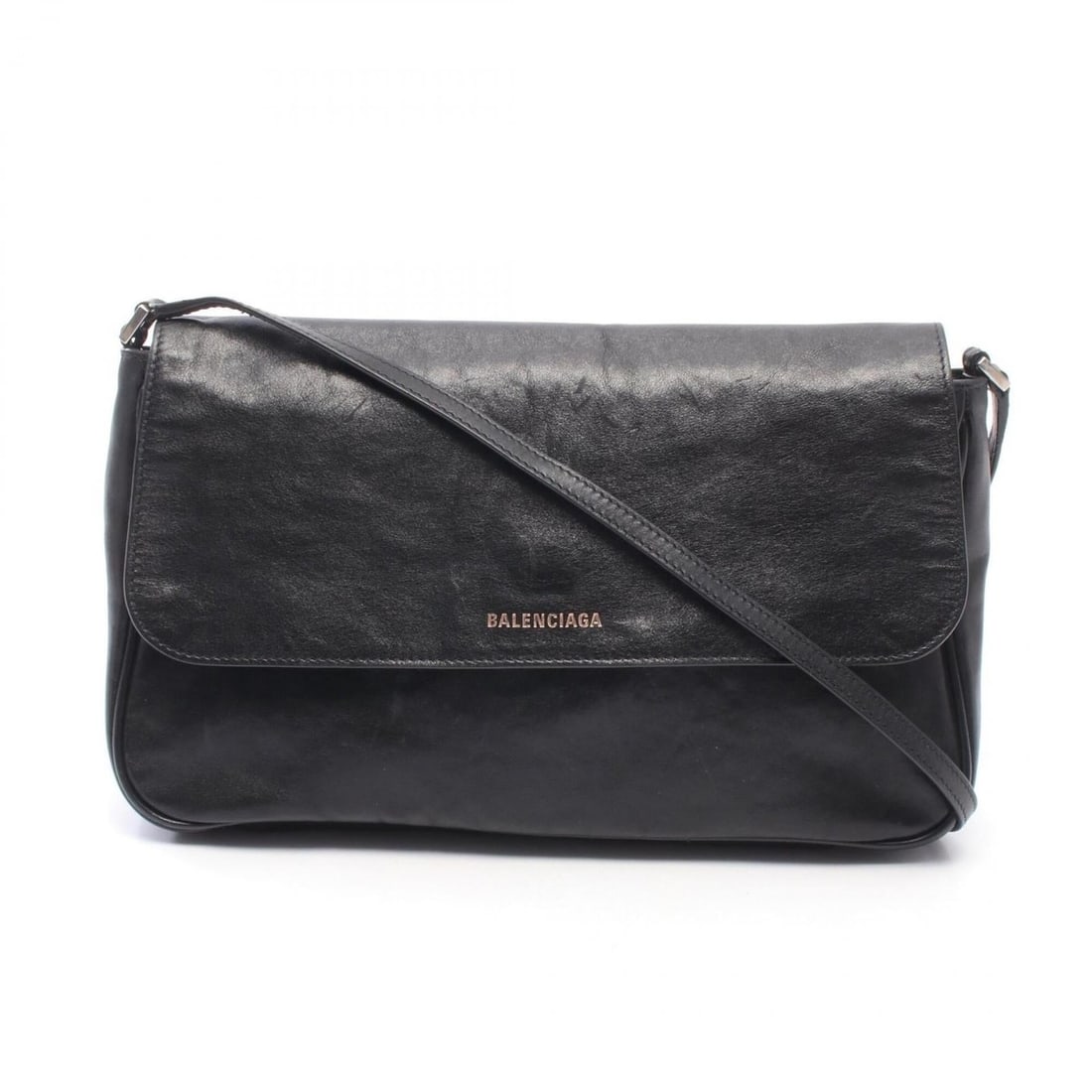 Balenciaga Grungy Messenger Medium Shoulder Bag/Handbag, Leather, Women's, Black (1 of 12)