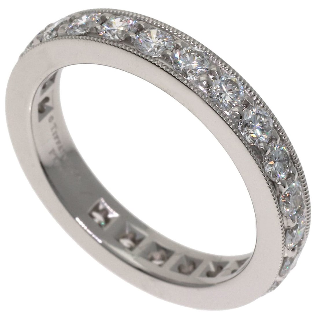 Tiffany & Co. Full Eternity Diamond Ring, Platinum PT950, Women's.: --- Catalog ---Category: SizeWidth: 3.4mm / 0.13''Weight: 6.5g / 0.22oz.JP Size: 12US Size: 6.5Category: DesignType: Band ringStone: DiamondGender: WomenMaterial: Platinum 950Category: GeneralBrand: T
