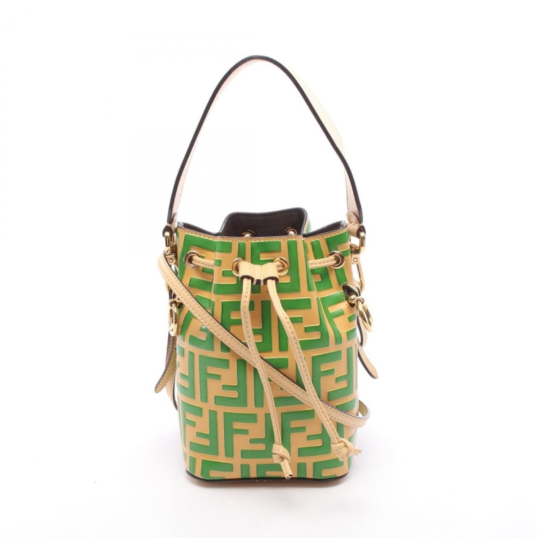 Fendi Mini Montresor 2-Way Handbag, Leather, Women's, Yellow/Green, 8BS010: --- Catalog ---Category: SizeSize (HxWxD): 18cm x 12cm x 10cm / 7.08'' x 4.72'' x 3.93''Strap Length: 129cm - 132cm / 50.78'' - 51.96''Handle Length: 39cm / 15.35''Category: DesignType: HandbagColor: 