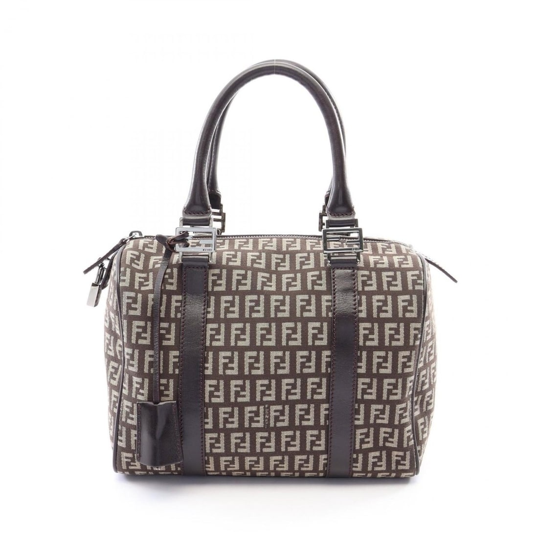 Fendi Zucchino Handbag, Canvas and Leather, Women's, Brown (1 of 10)