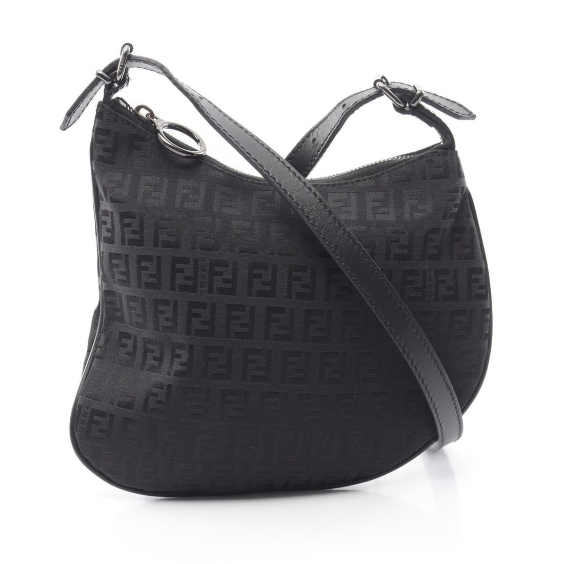 Fendi Zucchino Shoulder Bag/Handbag, Canvas and Leather, Women's, Black (8BR248): --- Catalog ---Category: SizeSize (HxWxD): 19cm x 23.5cm x 1cm / 7.48'' x 9.25'' x 0.39''Strap Length: 113cm - 123cm / 44.48'' - 48.42''Category: DesignType: Handbag, Shoulder bagColor: BlackGender: W