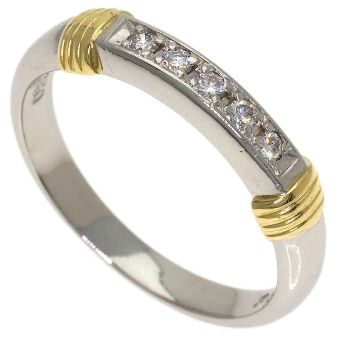 Christian Dior Dior Combination Diamond Ring - Platinum PT950/18K Yellow Gold Women's: --- Catalog ---Category: SizeWeight: 3.6g / 0.12oz.JP Size: 9US Size: 5Category: DesignType: Band ringStone: DiamondGender: WomenMaterial: Platinum 950, Yellow gold (18K)Category: GeneralBrand: Christ