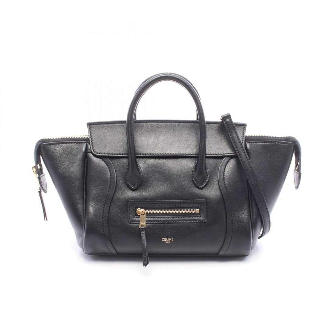 Celine Little Luggage Small 2-Way Handbag, Leather, Women's, Black, L108J3056.38NO (1 of 9)