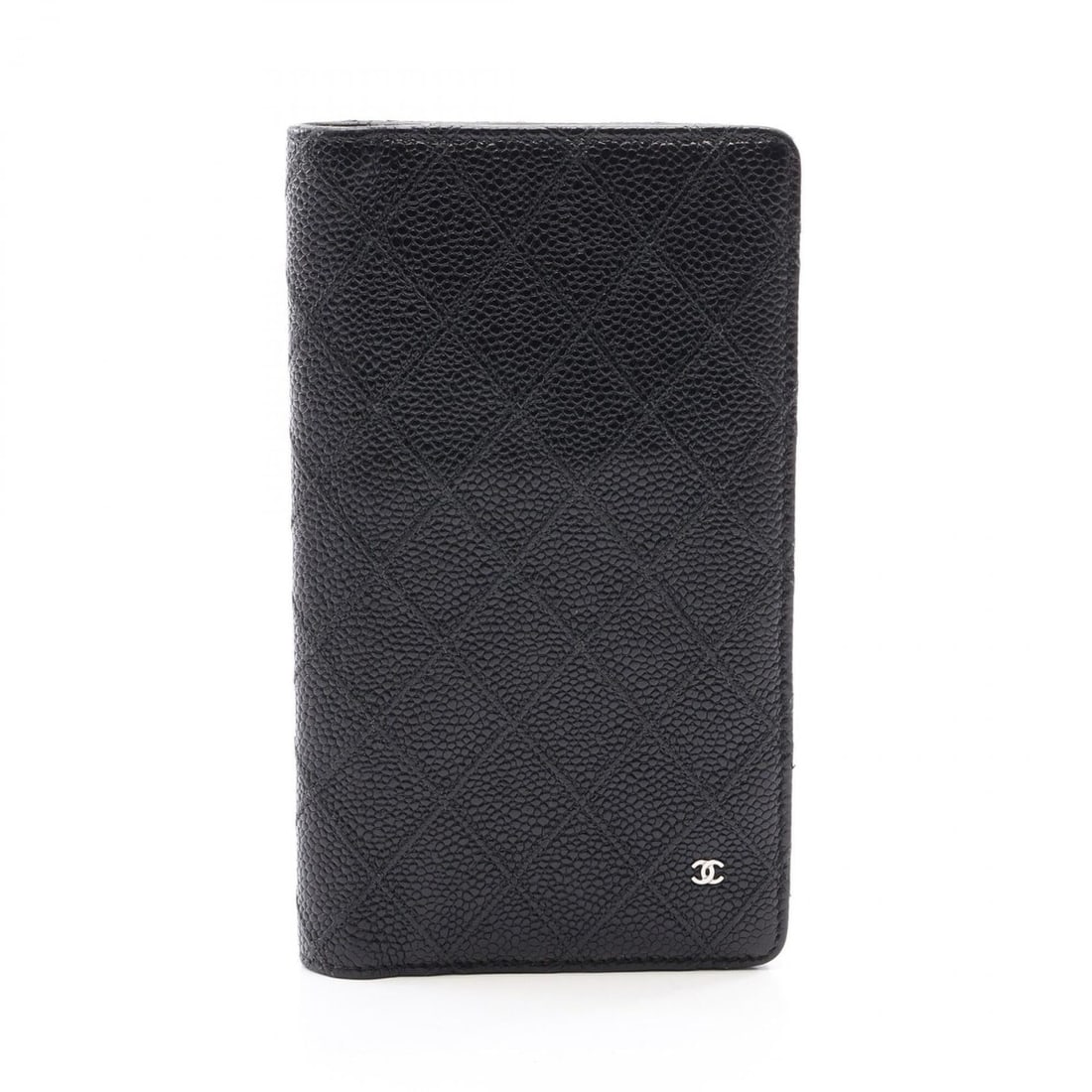 Chanel Matelassé Bi-fold Long Wallet, Caviar Leather (Grained Calfskin), Women's, Black: --- Catalog ---Category: SizeSize (HxWxD): 18cm x 10cm x 2cm / 7.08'' x 3.93'' x 0.78''Category: DesignType: Long wallet (bi-fold)Color: BlackGender: WomenMaterial: Grained Calfskin Category: GeneralB