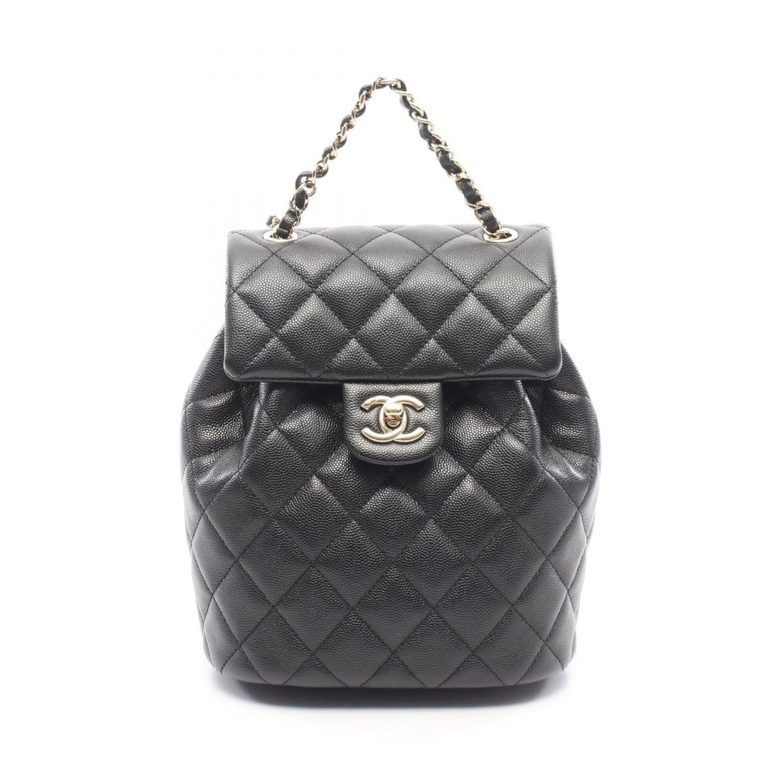Chanel Matelassé Backpack/Handbag, Caviar Leather (Grained Calfskin), Women's, Black, AS4058 (1 of 11)