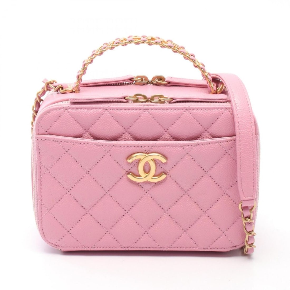 Chanel Matelassé Vanity Bag, Shoulder Handbag, Caviar Leather (Grained Calfskin), Women's, Pink, (1 of 10)