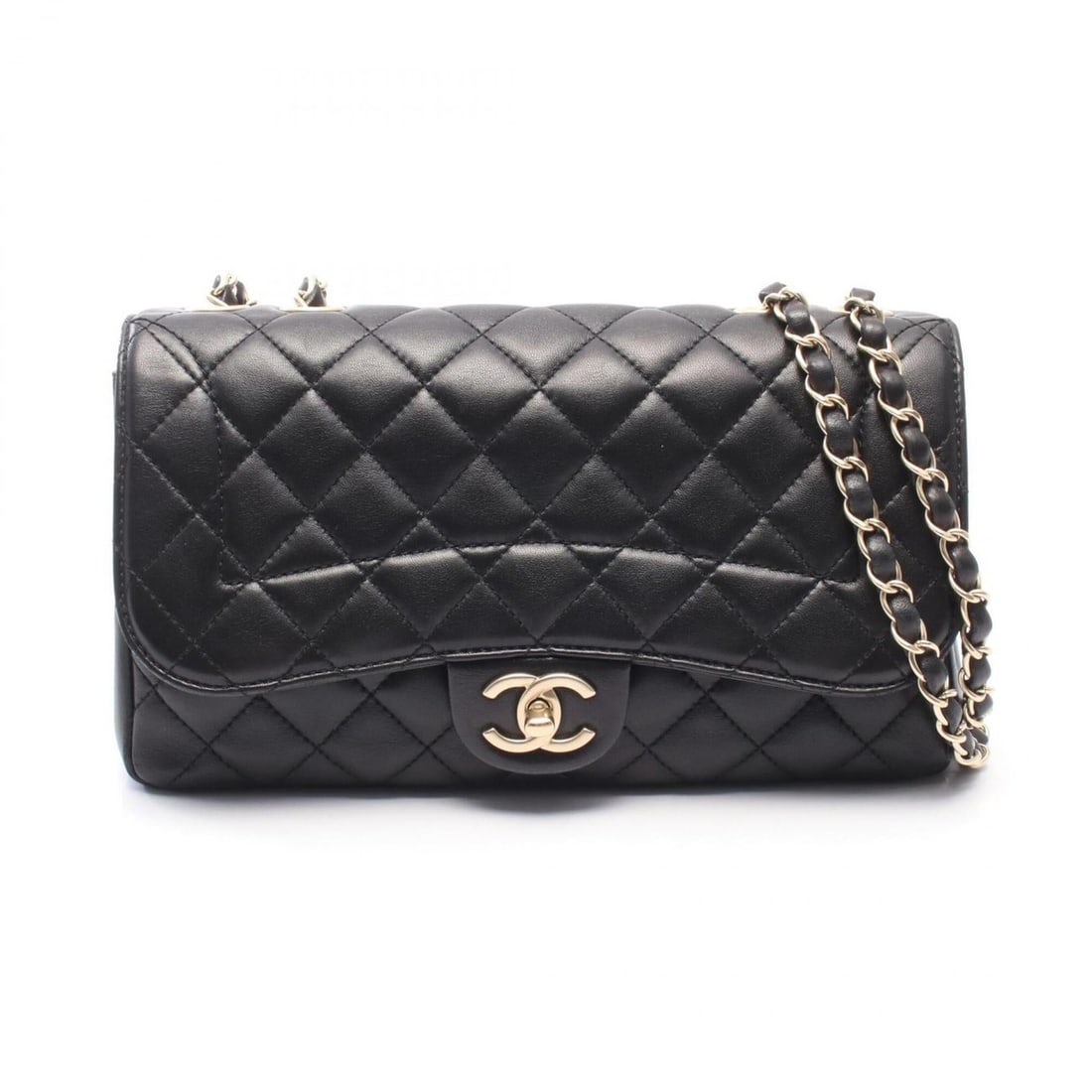 Chanel Matelassé Shoulder Bag/Handbag, Lambskin Leather, Women's, Black (A93937) (1 of 11)