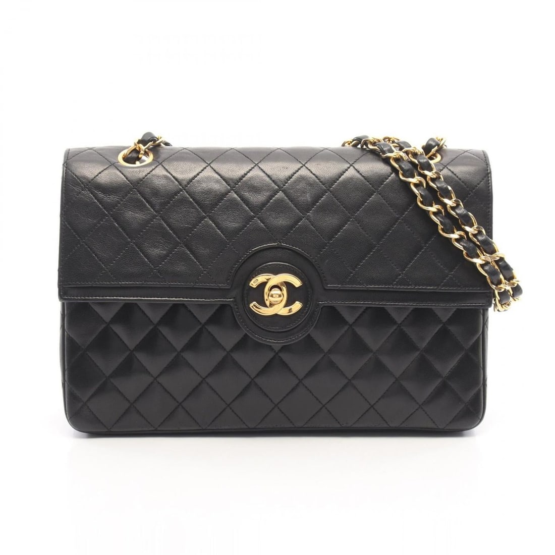 Chanel Matelassé Shoulder Bag/Handbag, Lambskin Leather, Women's, Black (1 of 14)